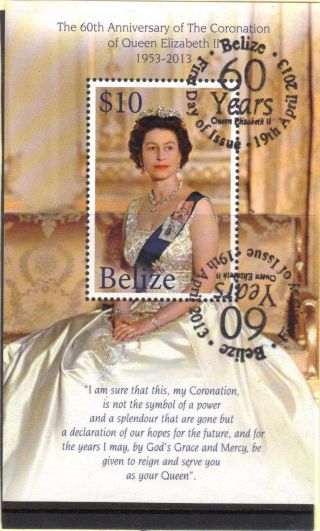 Belize - - Queen Elizabeth ' S 60th Ann Ss With Fdc Cancelation photo