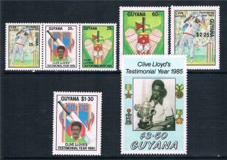 Guyana 1985 Clive Lloyd Testimonial Year Sg 1636/42 photo