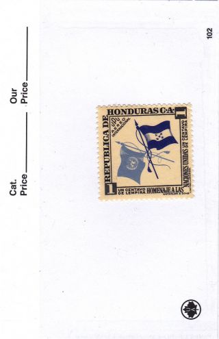 1953 Honduras - Flags Of Un & Honduras Stamp - photo