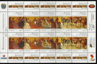 Venezuela 2011 - 1811 Bicentennial Of Independence - Sheet Of 10 photo