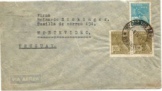 Brazil1941 Airmail Rio De Janeir - Montevideo Postage photo
