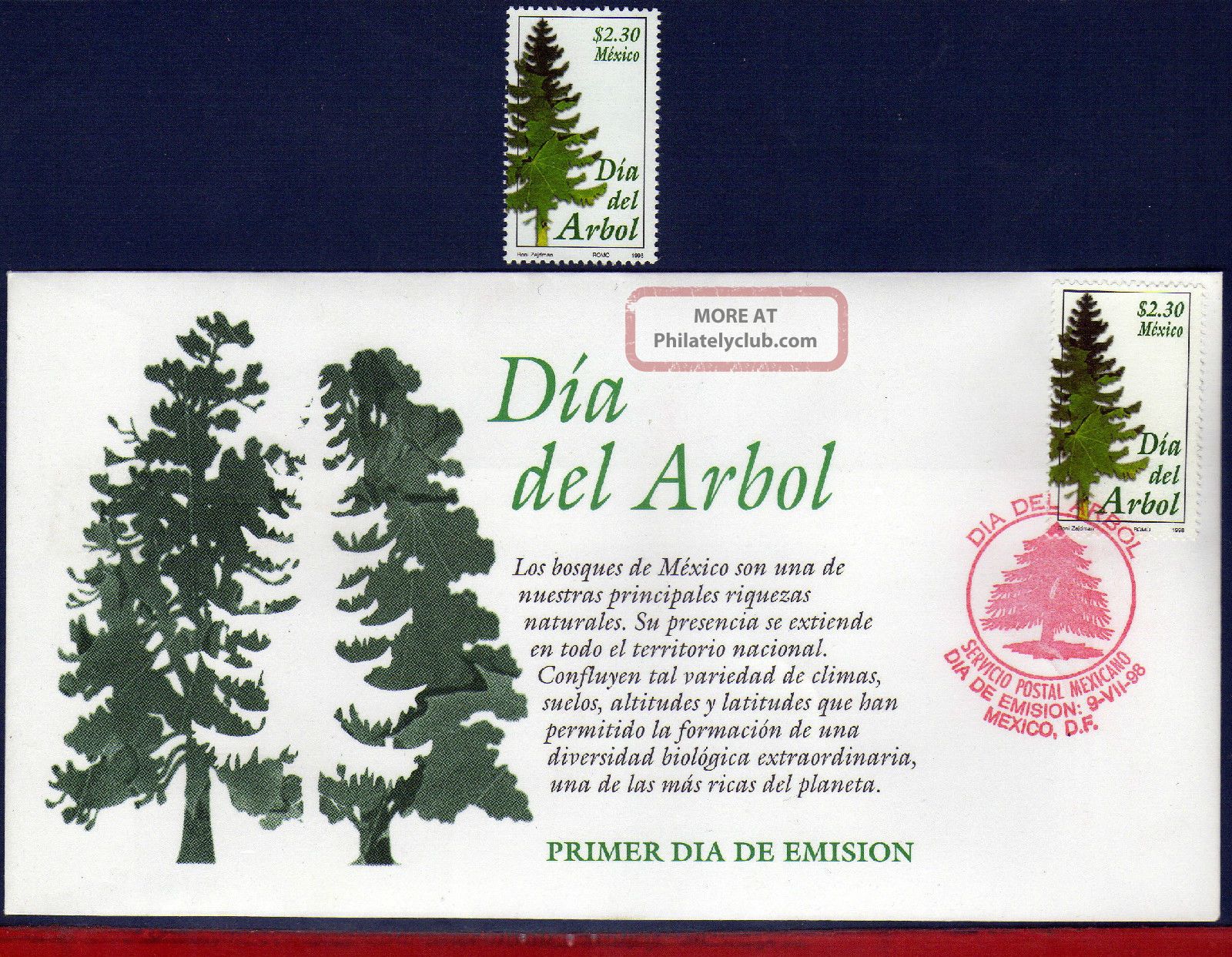 2083fd Mexico 1998 - Arbor Day,  Tree,  Flowers & Plants,  Mi 2703 Latin America photo