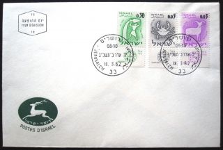 1961 Israel Stamp Tab Event Cover Zodiac Fdc First Day Issue Postal Jerusalem photo