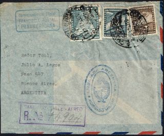 2611 Chile To Argentina Reg.  Diplomatic Air Cover 1941 Franquicia Panamericana photo