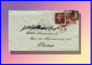 1865 Victorian 1 & 4 Penny Cover From London To Paris On May 19th photo