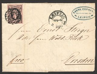 1854 Cover From German State Of Prussia With Scott 3 photo
