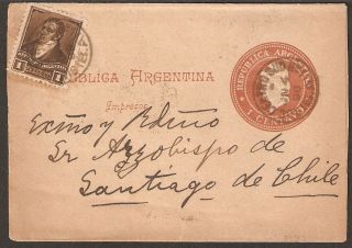 1328 Argentina To Chile Ps Wrapper 1898 Buenos Aires - Santiago photo