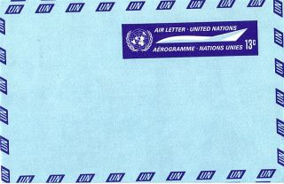 United Nations 1968 13c Airletter / photo