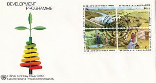 United Nations 1986 Development Programme Block 4 First Day Cover York Shs photo