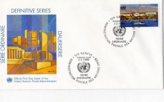 United Nations 1990 5fs Definitive Value First Day Cover Geneva Shs photo