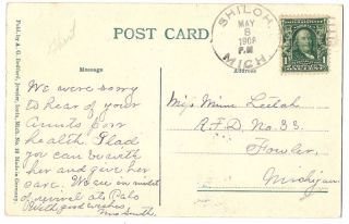 Shiloh Mchigan,  Dead Post Office,  1908 Postcard Dpo photo