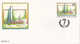 United Nations 1995 25c + 7c Pre Paid Envelope Small / York photo