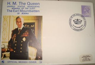 Official Wessex First Day Cover On Mount Batten Of Burma From Usa 1983 photo