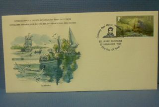 Guernsey 1980 First Day Cover Boats At Sea 1850 Art Christmas 13 1/2 P Stamp Shi photo