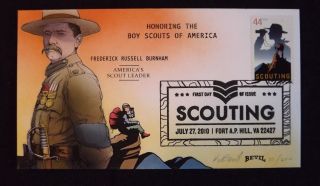 4472 Boy Scouts First Day Cover,  Hand Painted By Kendal Bevil 27 Of 200 photo