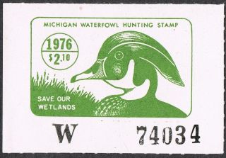 Scott Mi1 $2,  10 Michigan Waterfowl Hunting Stamp 1976 photo