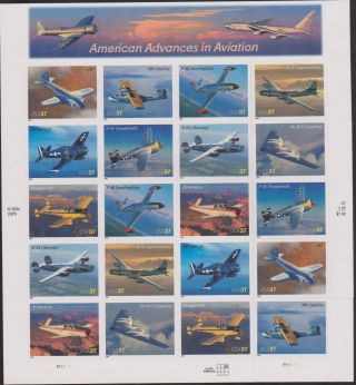 Us American Advances In Aviation Sheet Of 20 Scott 3916 - 3925 photo