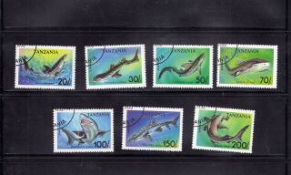 Tanzania 1993 Sharks Scott 1136 - 42 Cancelled photo