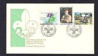 Cyprus 1982 75th Anniversary Of Scouts Movement Lord Baden Powell Official Fdc photo