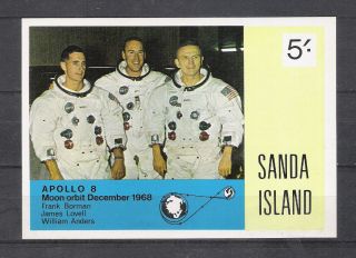 Sanda Island 1968 Space Appolo 8 Moon Opbit S/s Imperf.  Vf photo