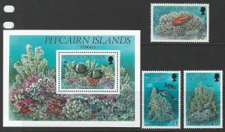 Pitcairn Islands 1993 Sc 407 - 410 Fish Coral Marine Life photo