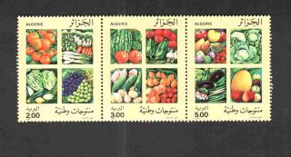 Algeria 1989 Vegetables & Fruits,  Scott 901a - C - Strip Of 03 - photo