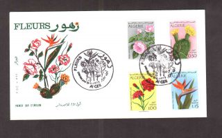 Algeria 1973 - Flowers (4v) Scott 496/99 - Fdc With Topical Cancel photo