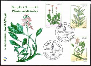 Algeria 2012 - Medicinal Plants (3v) Dec 11th,  2012 - Fdc,  With Topical Cancel photo