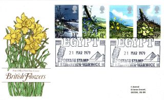 21 March 1979 Spring Flowers Post Office First Day Cover Egypt Exhibition Shs photo
