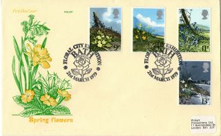 21 March 1979 Spring Flowers Philart First Day Cover Floral City Bath Shs photo