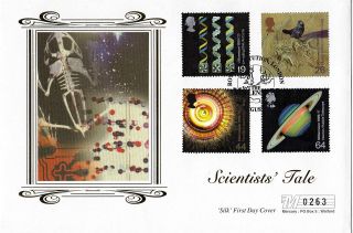 3 August 1999 Scientists Tale Mercury Limited Edition Silk First Day Cover Shs photo