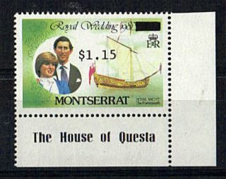 Montserrat 1981 Royal Wedding $3 Overprinted Wrongly To $1.  15 photo