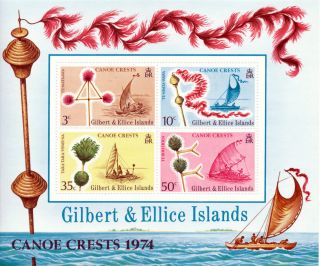 Gilbert & Ellice Islands - 1974 - Canoe Crests S/s - photo