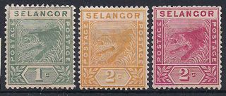 Selangor - 1891 - 5 Wild Animal Mlh - Vf 10 - 2 photo
