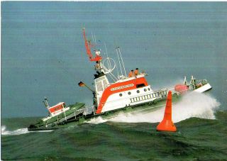 1990 German Lifeboat Gunter Kuchenbecker 2 Cached Colour Postcards photo