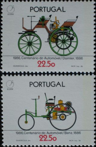 Portugal 1986 – Antique Cars – The 100th Anniversary Of The Automobile – photo