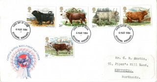 6 March 1984 British Cattle Royal Mail First Day Cover Kettering Northants Fdi photo