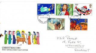 18 November 1981 Christmas Post Office First Day Cover Taunton Somerset Fdi photo