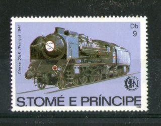 St Thomas & Prince Island 1982 French Steam Locomotive Commemorative Stamp photo