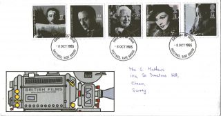 8 October 1985 British Film Year Royal Mail First Day Cover Hastings Sussex Fdi photo