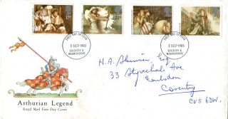 3 September 1985 Arthurian Legend Royal Mail First Day Cover Coventry Fdi photo
