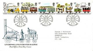 12 March 1980 Liverpool & Manchester Railway Po First Day Cover Liverpool Shs photo