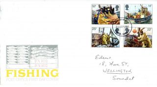 23 September 1981 Fishing Post Office First Day Cover Taunton Somerset Fdi photo
