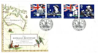 21 June 1988 Australian Bicentenary Unadd Rm First Day Cover Portsmouth Shs photo