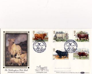 6 March 1984 British Cattle Benham Bls 2 First Day Cover Chillingham Bull Shs photo