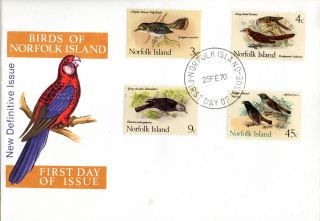 Norfolk Island 25 February 1970 Native Birds Unaddressed First Day Cover Shs photo