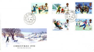 13 November 1990 Christmas Royal Mail First Day Cover House Of Commons Sw1 Cds photo