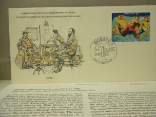 Monaco World Art Stamp 1st Day Cover 1980 Trois Personnages Dans Un Pre,  Derain photo