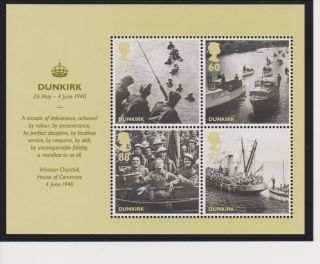 Great Britain Dunkirk / Britain Alone Sheet Of 4 2010 Issue photo