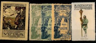 Four Poster Stamos: France 1900,  2 From Bohemia 1914 In Fine Cond. photo